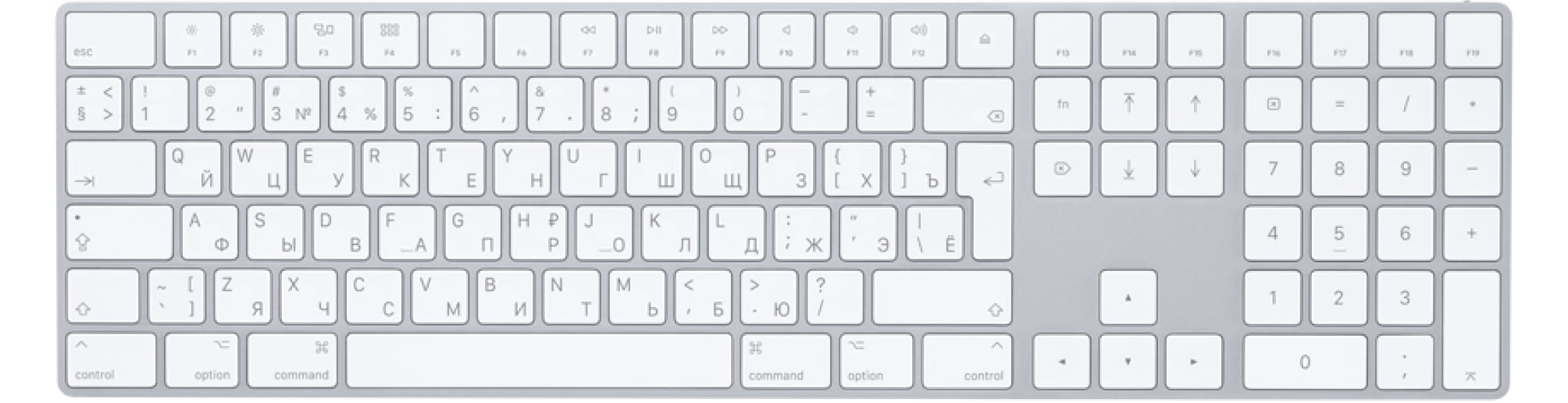 Клавиатура Apple Magic Keyboard with Numeric Keypad (mq052rs/a) Silver Bluetooth