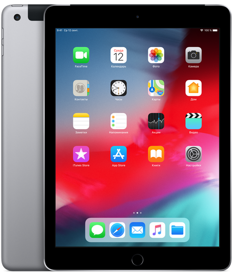 

MR722RU/A Apple iPad (2018) Wi-Fi + Cellular 128 ГБ, «серый космос»