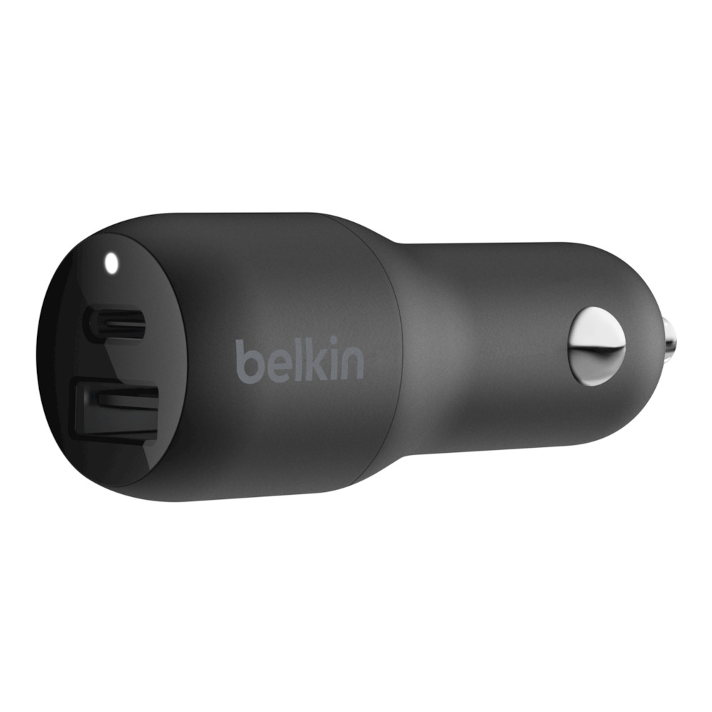 фото F7U100btBLK Автомобильное зарядное устройство Belkin 30 Вт, USB-C, USB, PD, черный