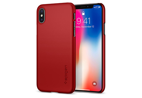 фото 057CS22109 Чехол Spigen Thin Fit для iPhone X красный