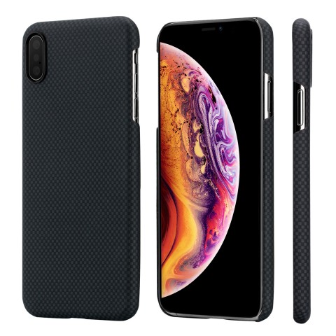 фото KI9002XM Чехол Pitaka для iPhone XS Max, шахматное плетение, кевлар, черный