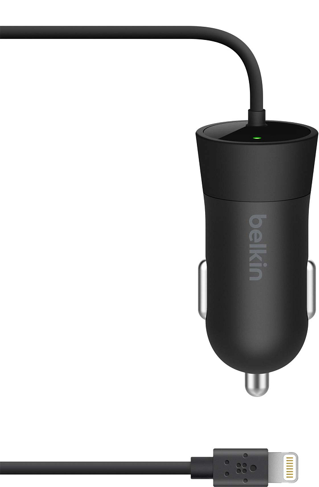 

Автомобильное зарядное устройство Belkin Lightning, 1.2 м, черный