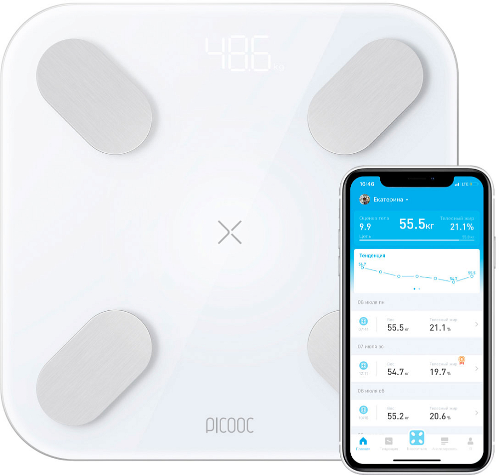 фото Умные диагностические весы big pro, белый picooc