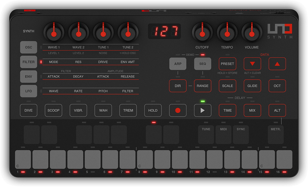 фото Ip-uno-synth-in смарт-синтезатор ik multimedia uno synth, черный